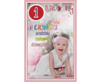 Birthday Card 1th Birthday, Girl, 13x20,5 cm